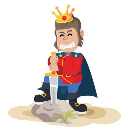 gorilla prince taking out the swordのイラスト素材