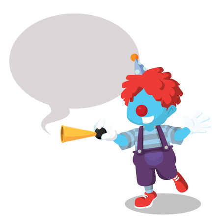 blue clown honking with calloutのイラスト素材