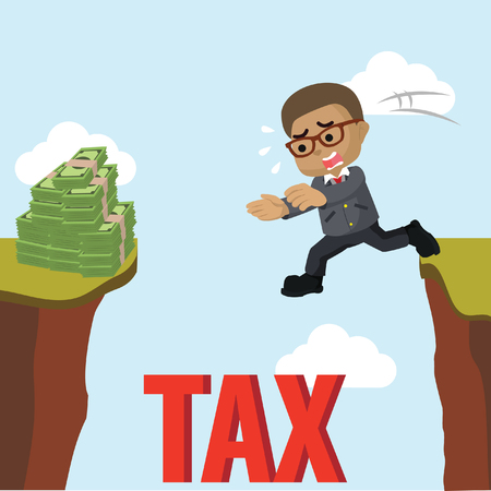 African businessman falling to pitâ stock illustrationのイラスト素材