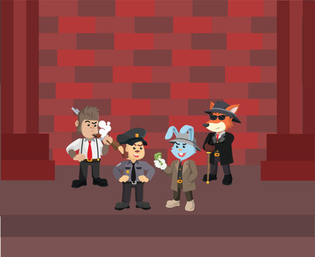 Mafia Boss Meets With Police And Detectiveのイラスト 素材 ストックフォト 写真素材のstock Foto ストックドットフォト