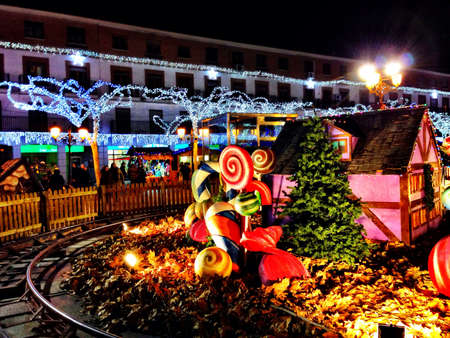 Childrens attraction and Christmas market. の素材