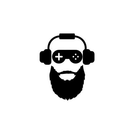 Head icon combination of earphones, joystick and shaggyのイラスト素材