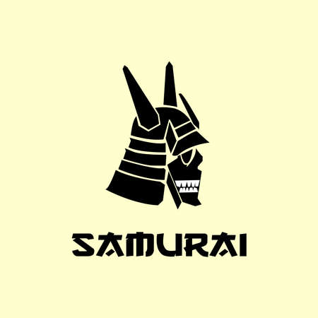 Samurai Ronin ninja head vector logo. samurai helmet logoのイラスト素材