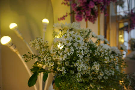 Beautiful wedding stage decoration flowersの写真素材
