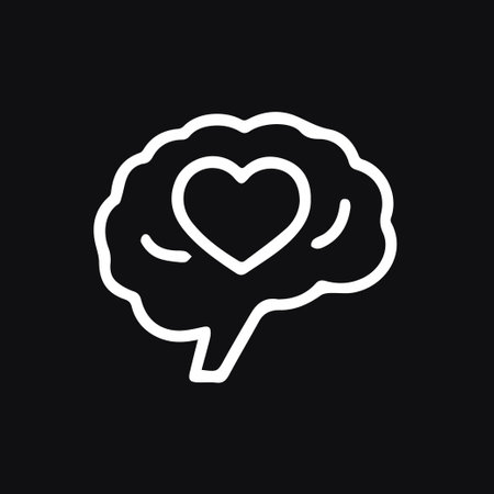 Conceptual image of a brain with a heart representing emotional intelligence and a balanced mind.のイラスト素材