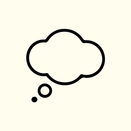 An illustration featuring a thought cloud with a bubble highlighting thoughts ideas imagination...