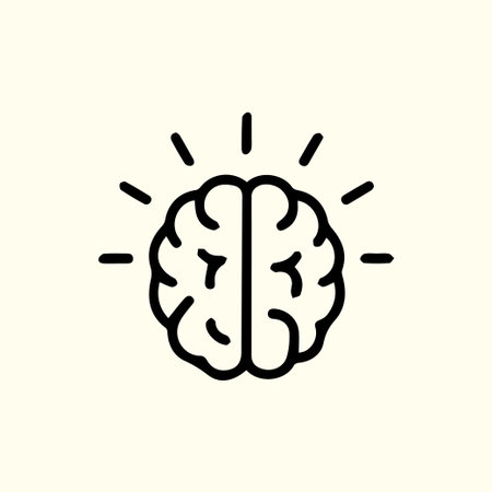 An image featuring a minimalist brain icon that symbolizes intelligence ideas and mental health...