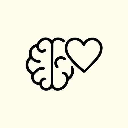 An illustration showcasing the unity of the brain and heart symbolizing emotional intelligence and the importance of mental and emotional wellbeingのイラスト素材
