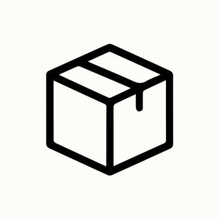 A simple box icon perfect for delivery services showcasing a minimalist design ideal for logistics and shipping themed content.のイラスト素材