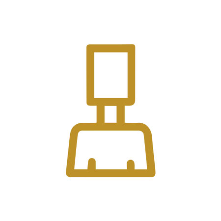 A clean minimalist golden line art icon depicting a generic user profile or avatar. Ideal for web interfaces mobile apps and digital account representation.のイラスト素材