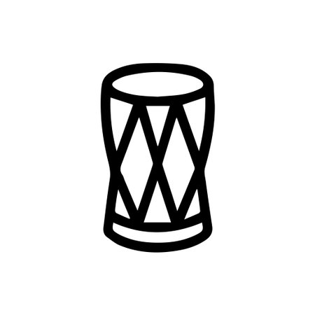 This clean vector graphic depicts a traditional hand drum perfect for adding a rhythmic element to any design project or presentation.のイラスト素材