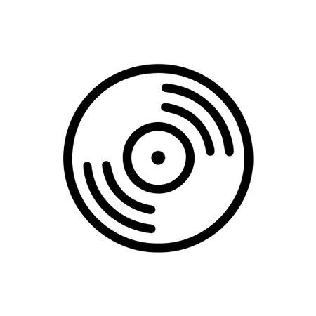 Clean and modern vector illustration of a phonograph record. Perfect for websites, apps, and multimedia projects related to music and audio.のイラスト素材