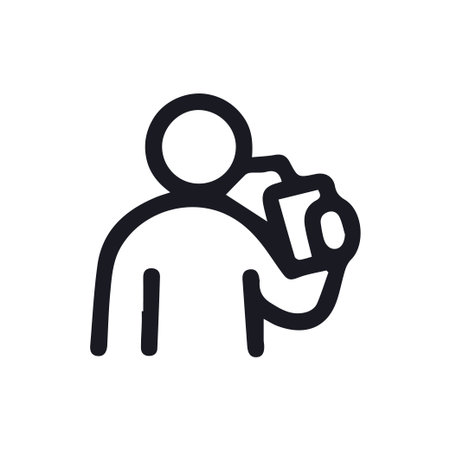 A simple, black line icon on a white background depicting a person drinking from a bottle. Ideal for fitness, health, and hydration concepts.のイラスト素材