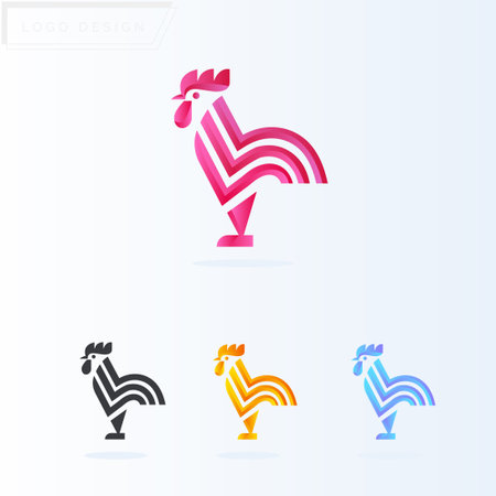 gradient rooster premium templateのイラスト素材
