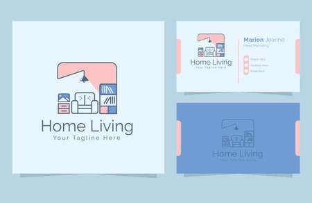Furniture store design template , interior or homeliving template with name card templateのイラスト素材