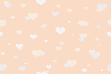 Seamless pattern in cream pastel colors with hearts. Delicate holiday background for a festive mood....