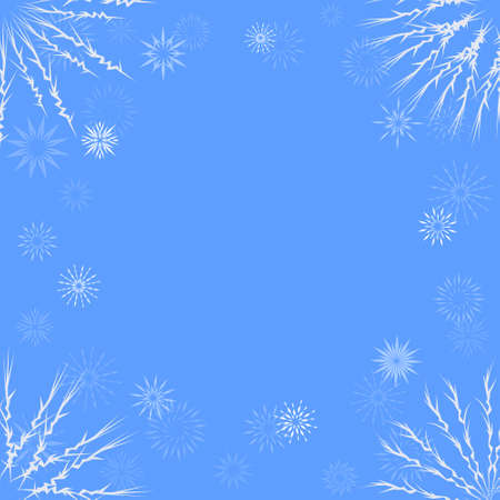 Winter background different snowflakes. Festive wellpaper for a Christmas and New Year festive decor. Vector illustrationのイラスト素材