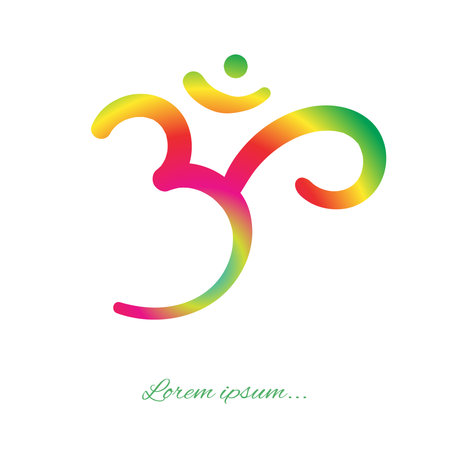 Hand-drawn sign of yoga, meditation, sacredness, spirituality. Isolated. Vector