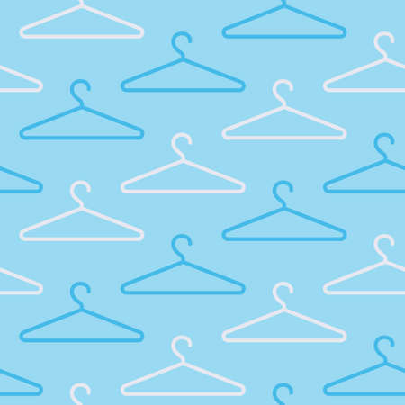 Seamless pattern with clothes hangers. Simple minimalistic endless background. Backdrop for your design.Vector illustrationのイラスト素材