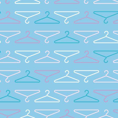 Seamless pattern with clothes hangers. Simple minimalistic endless background. Backdrop for your design.Vector illustrationのイラスト素材