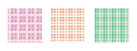Set of simple patterns from lines of pastel colors. Collection of textile wallpapers.のイラスト素材