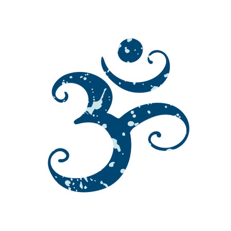 Om Aum,symbol of Hinduism.Calligraphy,simple icon, of sacred sound,primordial mantra word of power,pictogram.Calligraphy.Hand-drawn sign of yoga,meditationsacrednessspiritualityのイラスト素材