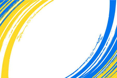 Ukraine flag background. National blue-yellow symbol of independence, backdrop. Brush painted grunge wallpaper. Hidden under clipping mask.のイラスト素材