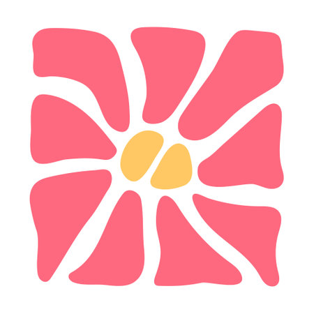 Flowers Matisse inspired.Organic trendy modern naive floral shape,botanical groovy simple aesthetic plant.Hand-drawn minimal style,abstract boho summer naive decor.Isolated.Vectorのイラスト素材