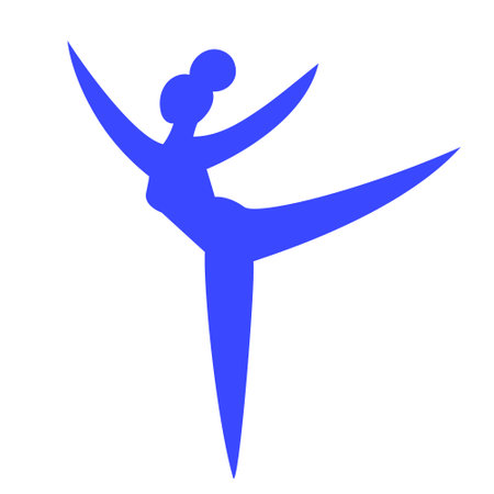 Dancing woman.Contemporary silhouette organic shape,hand drawn blue female.Flat human figure, body moving.Fashion modern trendy poster.Isolated. Vectorのイラスト素材