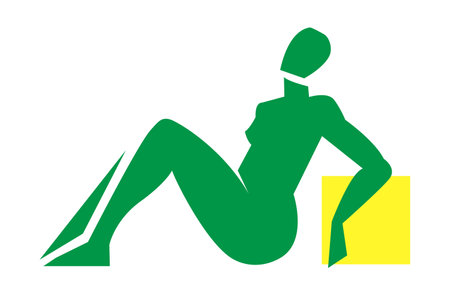 Cut out woman,contemporary pose silhouette,hand drawn blue female body figure.Flat fashion modern art collage,applique trendy poster,Mid century print home design.Isolated.Vectorのイラスト素材