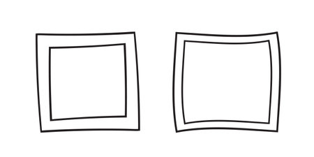 Square doodle frames,hand-drawn monograms.Edgings and cadres with simple sketchy design elements.Isolated.Vectorのイラスト素材