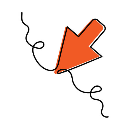 Cursor arrow one line art,hand drawn pointer,idea directions using an input device, internet work continuous drawing contour.Online work concept,minimalistic art design.Isolated.Editableのイラスト素材