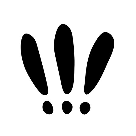 Question mark doodle hand drawn punctuation doubt sign flat element. Warning attention hesitation sign. Query FAQ concept, finding answer. Isolated. Vectorのイラスト素材