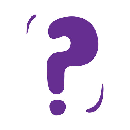 Question mark doodle hand drawn punctuation doubt sign flat element. Warning attention hesitation...