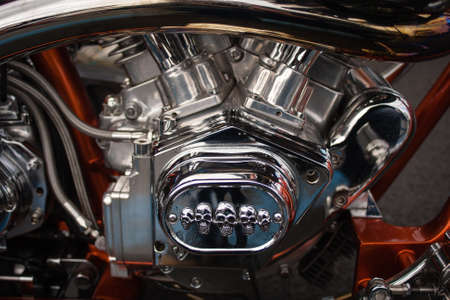 The big motorcycle engine chromeのeditorial素材