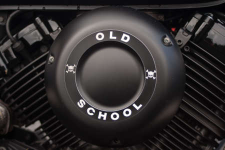The big motorcycle engine in detail.の写真素材