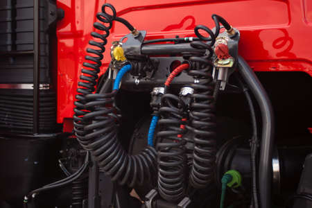 Truck between the front and the trunk cable.の写真素材