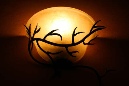 Retro wall lamp with iron decorationの写真素材