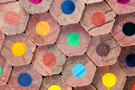 Macro detail of a set of colored pencilsの写真素材