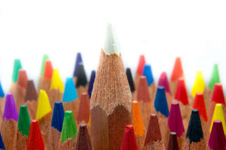Macro detail of a set of colored pencilsの写真素材