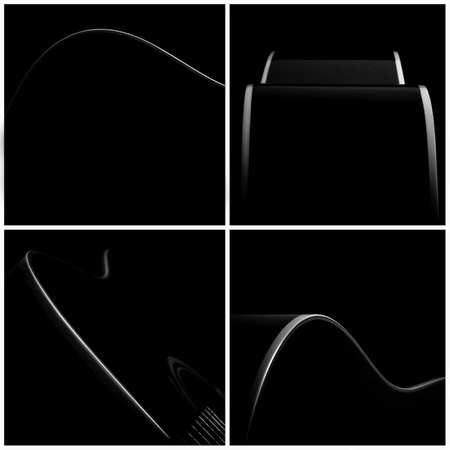 Guitar isolated on black background の写真素材