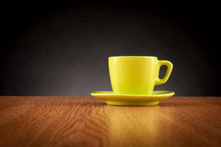 Coffee cup on wooden tableの写真素材