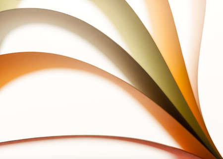 Colorful paper in unique shapes with shadow effect and selective focus.の写真素材