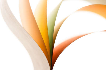 Colorful paper in unique shapes with shadow effect and selective focus.の写真素材