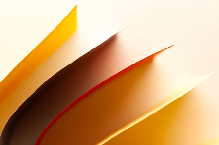 Colorful paper in unique shapes with shadow effect and selective focus.の写真素材