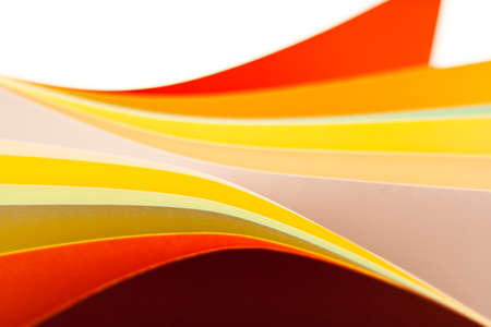 Colorful paper in unique shapes with shadow effect and selective focus.の写真素材