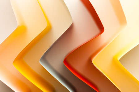 Colorful paper in unique shapes with shadow effect and selective focus.の写真素材