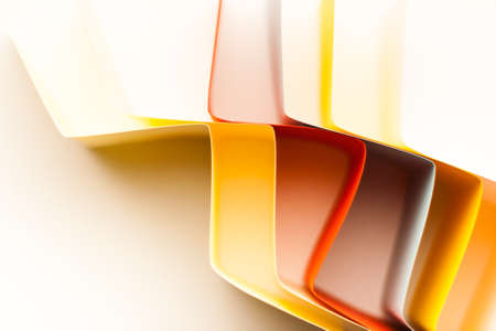 Colorful paper in unique shapes with shadow effect and selective focus.の写真素材
