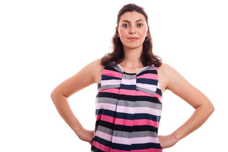 casual and natural in studio young woman portraitの写真素材