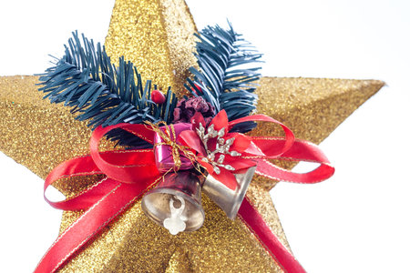 golden color festive christmas holiday decoration starの写真素材